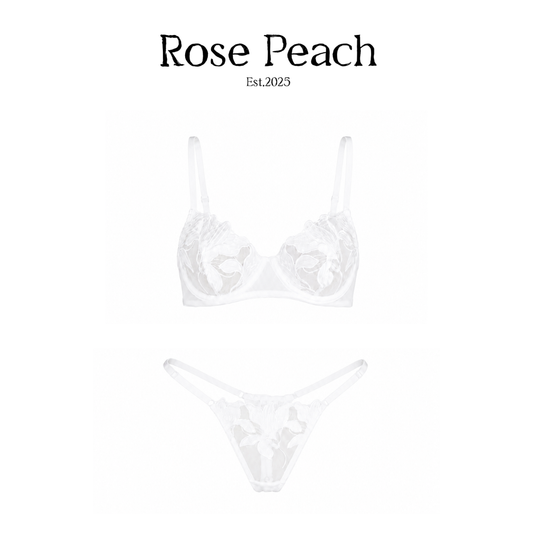 Ivory Leaf Embroidered Lingerie Set
