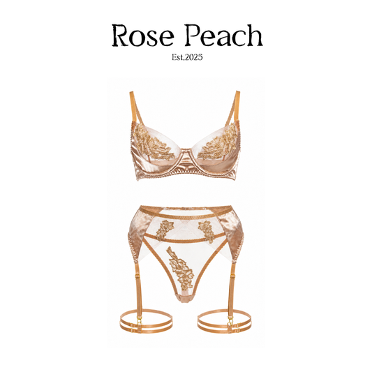 Champagne Muse Embroidered Lingerie Set